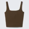 Cropped Sports Top – Dark Brown Cropped Sports Top – Dark Brown