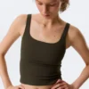 Cropped Sports Top – Dark Brown Cropped Sports Top – Dark Brown