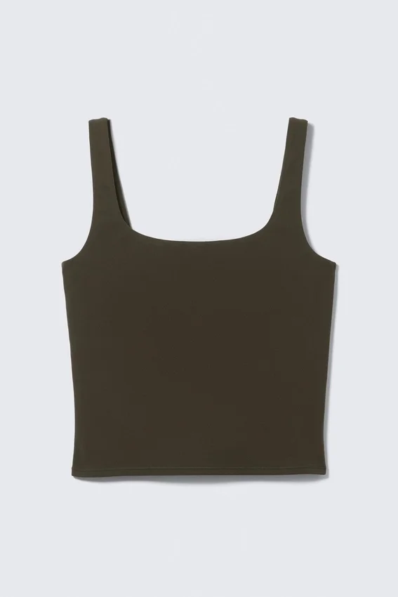 Cropped Sports Top – Dark Brown Cropped Sports Top – Dark Brown