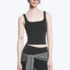 Cropped Sports Top – Dark Grey Cropped Sports Top – Dark Grey