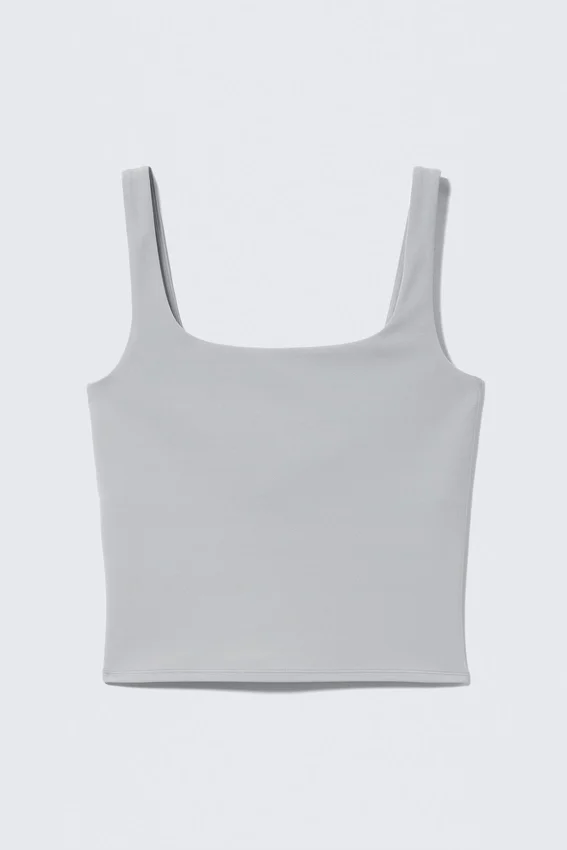 Cropped Sports Top – Light Dusty Grey Cropped Sports Top – Light Dusty Grey