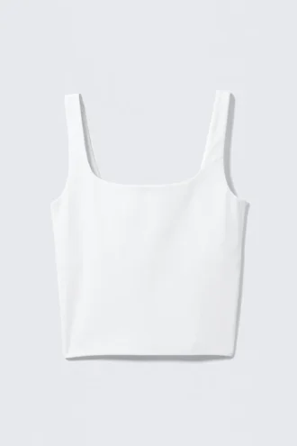 Cropped Sports Top – White