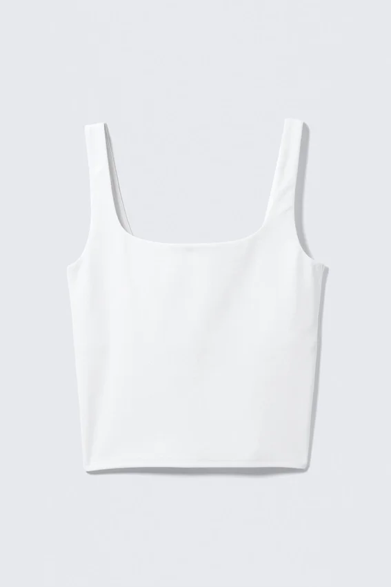 Cropped Sports Top – White Cropped Sports Top – White