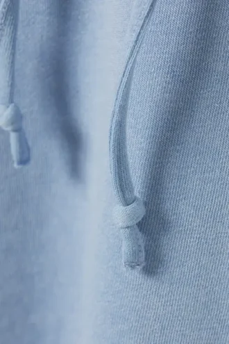 Cropped Terry Pyjama Hoodie – Dusty Blue