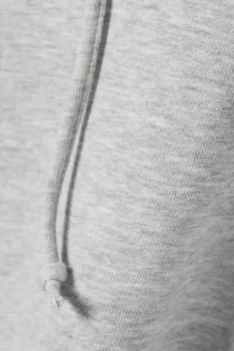 Cropped Terry Pyjama Hoodie – Grey Melange