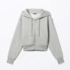 Cropped Zip Hoodie – Washed Light Grey Cropped Zip Hoodie – Washed Light Grey