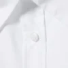Cross-Buttoned Long-Sleeved Cotton Shirt – White Cross-Buttoned Long-Sleeved Cotton Shirt – White