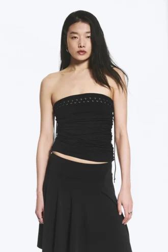 Cross Tie Tube Top – Black