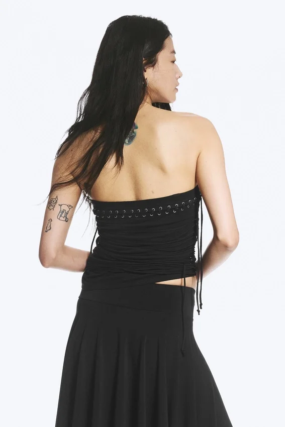 Cross Tie Tube Top – Black Cross Tie Tube Top – Black
