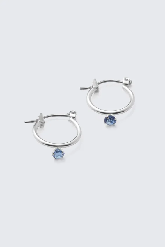 Crush Hoop Earrings – Silver – Turquoise Crush Hoop Earrings – Silver – Turquoise