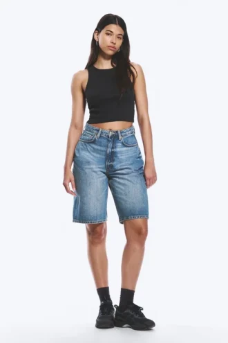 Curve High Waisted Wide Leg Denim Shorts – Blue Horses – Medium Blue Curve High Waisted Wide Leg Denim Shorts – Blue Horses – Medium Blue