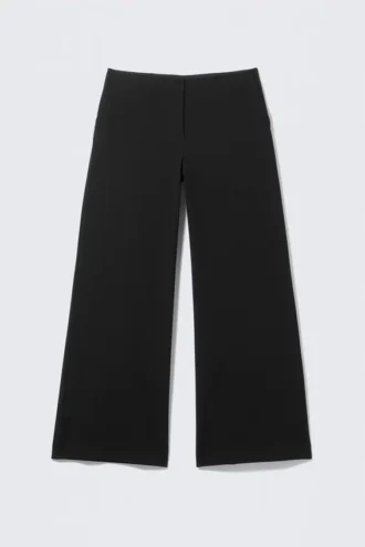 Cut-Off Waistband Suiting Trousers – Black
