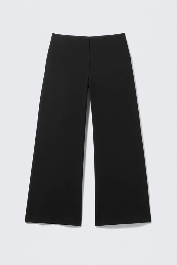 Cut-Off Waistband Suiting Trousers – Black Cut-Off Waistband Suiting Trousers – Black