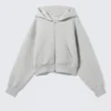 Danni Scuba Zip Hoodie – Grey Melange Danni Scuba Zip Hoodie – Grey Melange