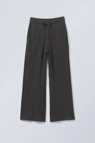 Darwin Knitted Loose Trousers – Dark Grey