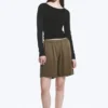 Deep Back Long-Sleeved Top – Black Deep Back Long-Sleeved Top – Black