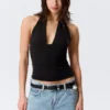 Deep Halterneck Top – Black Deep Halterneck Top – Black