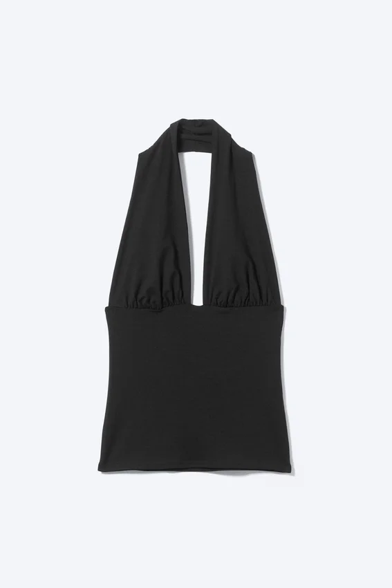 Deep Halterneck Top – Black Deep Halterneck Top – Black