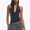 Deep Halterneck Top – Dark Blue