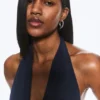 Deep Halterneck Top – Dark Blue