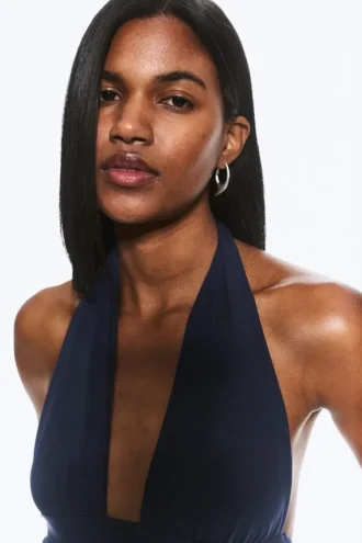 Deep Halterneck Top – Dark Blue