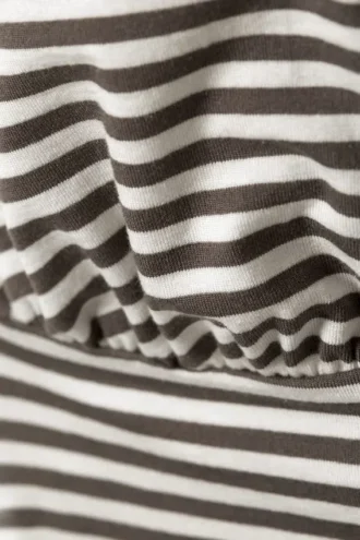 Deep Halterneck Top – Dark Mole & White Stripes