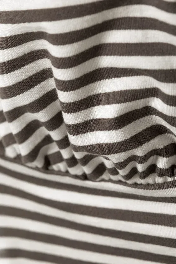 Deep Halterneck Top – Dark Mole & White Stripes Deep Halterneck Top – Dark Mole & White Stripes