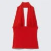 Deep Halterneck Top – Red Deep Halterneck Top – Red