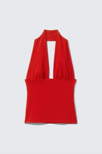 Deep Halterneck Top – Red Deep Halterneck Top – Red