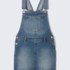 Denim Dungaree Mini Dress – Sunset Blue – Medium Blue Denim Dungaree Mini Dress – Sunset Blue – Medium Blue