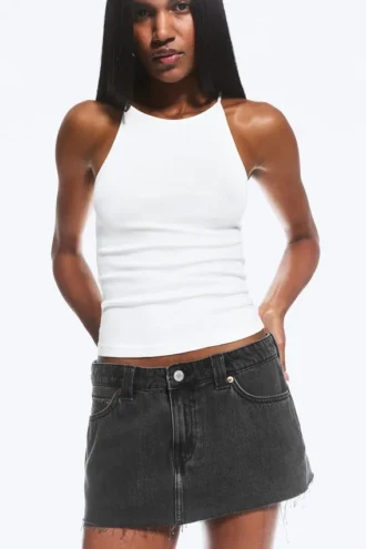 Denim Mini Skirt – Elegie Black – Black