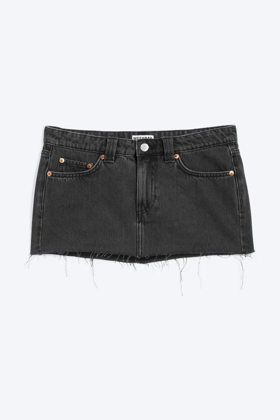Denim Mini Skirt – Elegie Black – Black Denim Mini Skirt – Elegie Black – Black