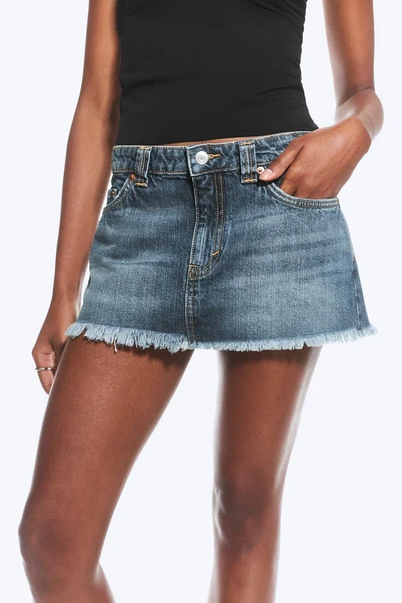 Denim Mini Skirt – Radio Blue – Medium Blue Denim Mini Skirt – Radio Blue – Medium Blue