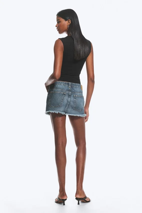 Denim Mini Skirt – Radio Blue – Medium Blue Denim Mini Skirt – Radio Blue – Medium Blue