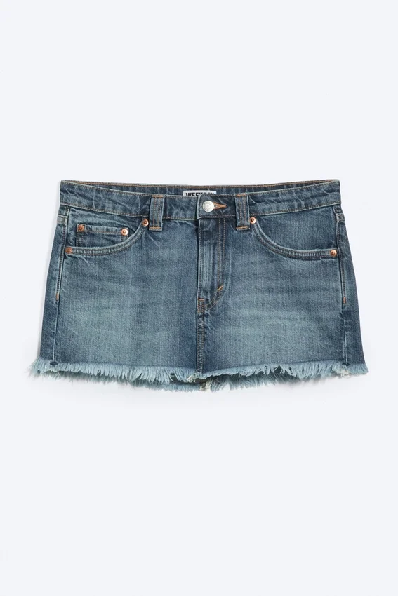 Denim Mini Skirt – Radio Blue – Medium Blue Denim Mini Skirt – Radio Blue – Medium Blue