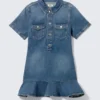 Denim Tunic Mini Dress – Sunset Blue – Dark Blue Denim Tunic Mini Dress – Sunset Blue – Dark Blue