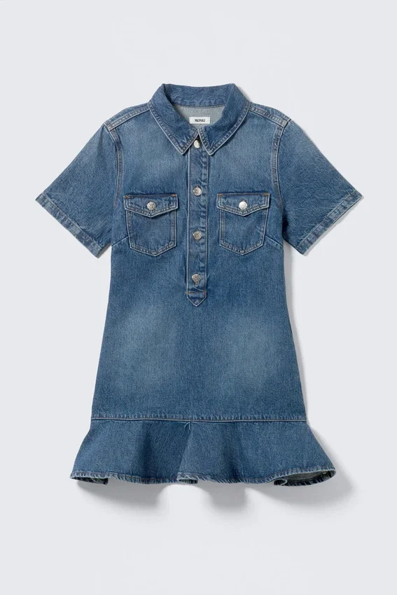 Denim Tunic Mini Dress – Sunset Blue – Dark Blue Denim Tunic Mini Dress – Sunset Blue – Dark Blue
