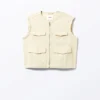 Detachable Sleeve Cotton Jacket – Light Dusty Beige Detachable Sleeve Cotton Jacket – Light Dusty Beige