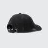Distressed Cotton Canvas Baseball Cap – Cropped Black Distressed Cotton Canvas Baseball Cap – Cropped Black