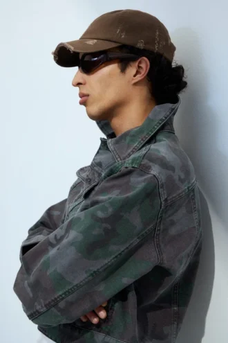 Distressed Cotton Canvas Baseball Cap – Distressed Light Brown