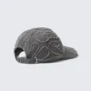 Distressed Cotton Canvas Baseball Cap – Embroidered Washed Black Distressed Cotton Canvas Baseball Cap – Embroidered Washed Black