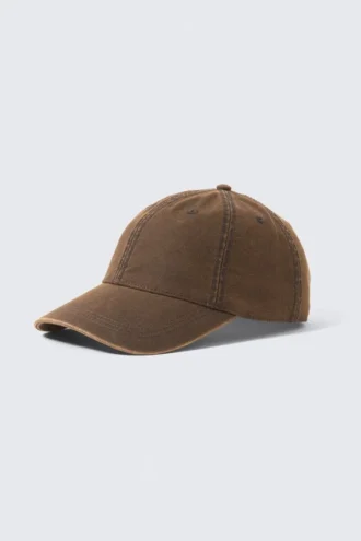 Distressed Cotton Canvas Baseball Cap – Washed Rust