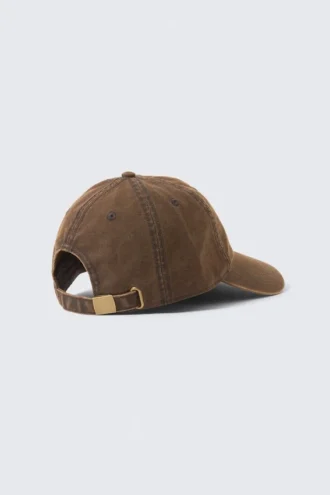Distressed Cotton Canvas Baseball Cap – Washed Rust