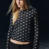 Distressed Long-Sleeved Boat-Neck Top – Dark Grey Distressed Long-Sleeved Boat-Neck Top – Dark Grey