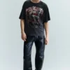 Distressed Printed Short-Sleeved T-Shirt – Dark Grey – Rock ‘N’ Roll Distressed Printed Short-Sleeved T-Shirt – Dark Grey – Rock ‘N’ Roll