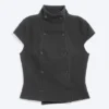 Double Breasted Cotton Top – Dark Grey Double Breasted Cotton Top – Dark Grey
