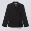 Double-Breasted Suiting Blazer – Black Double-Breasted Suiting Blazer – Black