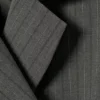 Double-Breasted Suiting Blazer – Striped Dark Grey Melange Double-Breasted Suiting Blazer – Striped Dark Grey Melange
