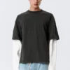 Double-Layered Cotton T-Shirt – Black & White Double-Layered Cotton T-Shirt – Black & White