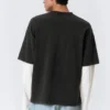 Double-Layered Cotton T-Shirt – Black & White Double-Layered Cotton T-Shirt – Black & White